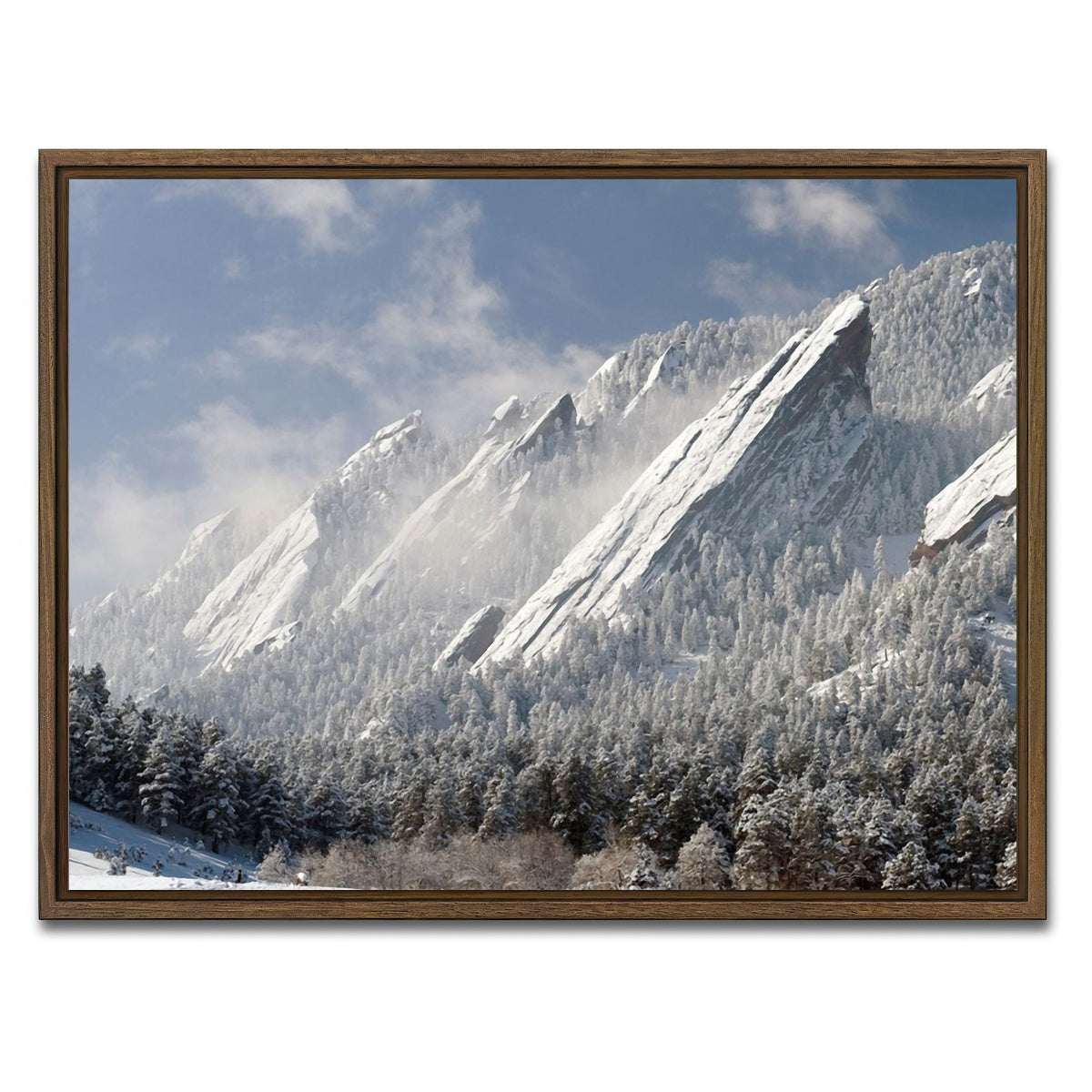 AUTO-MOCKUP WHITE | flatirons | 1 Piece | Walnut Framed Canvas | group=4x3