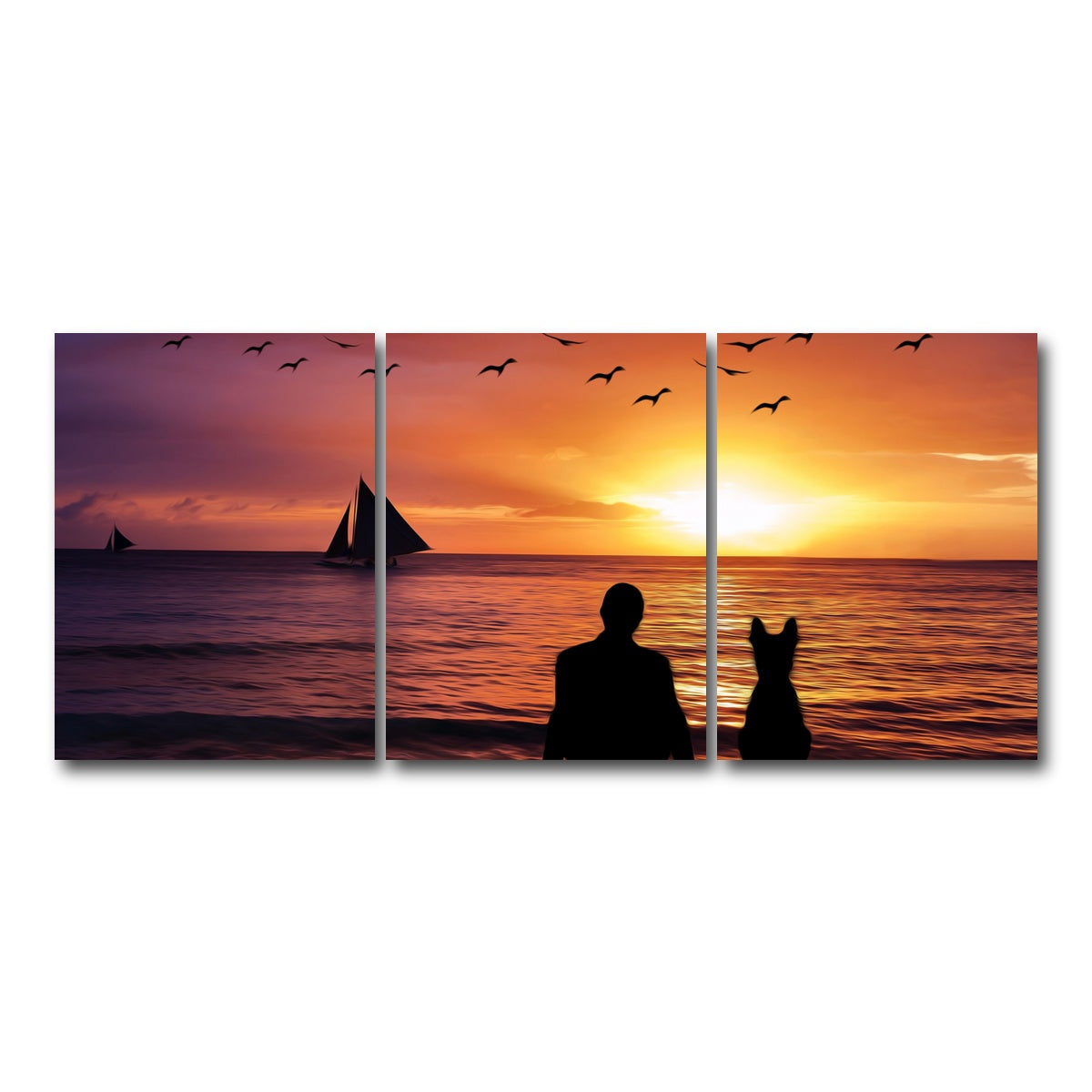 AUTO-MOCKUP WHITE | friendship sunset | 3 Piece | Gallery Wrap Canvas | group=18x24