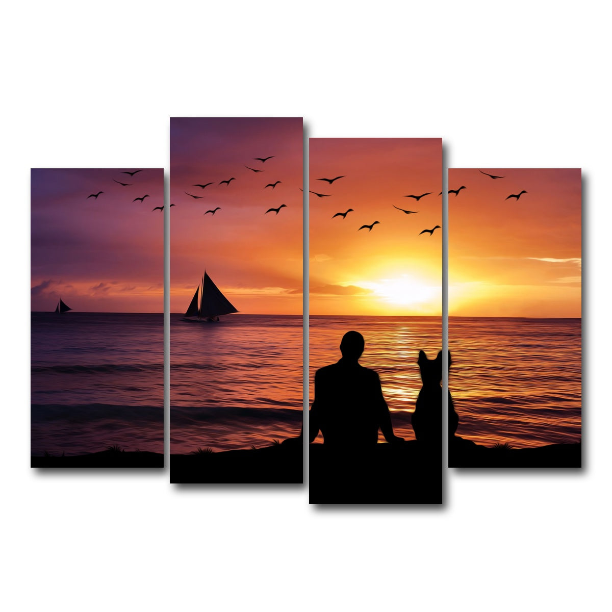 AUTO-MOCKUP WHITE | friendship sunset | 4 Piece | Gallery Wrap Canvas | group=4_normal