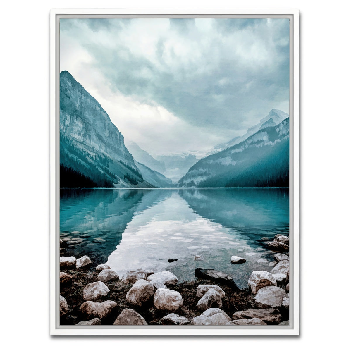 AUTO-MOCKUP WHITE | glacial lake | 1 Piece | White Framed Canvas | group=3x4