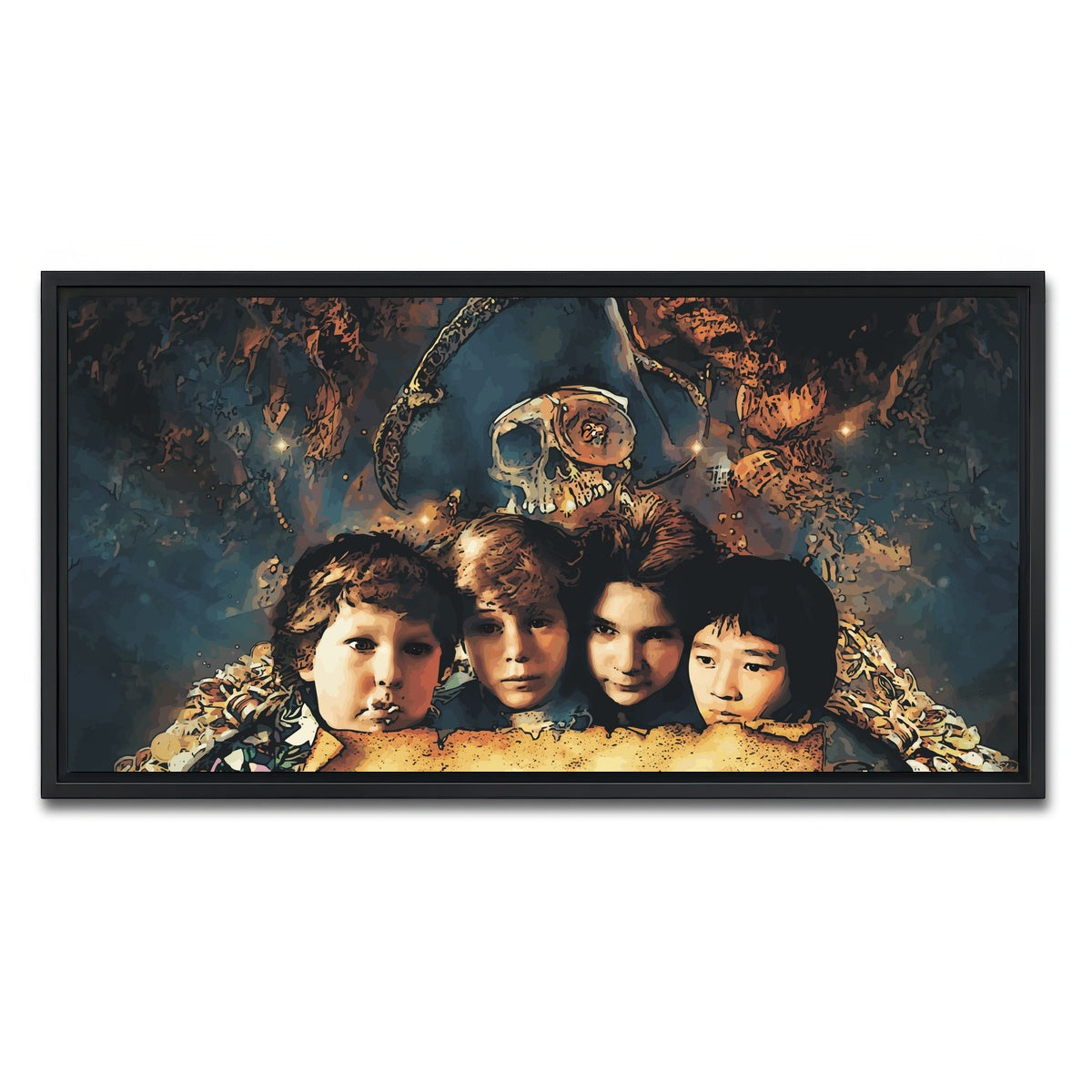 AUTO-MOCKUP WHITE | goonies | 1 Piece | Black Framed Canvas | group=2x1