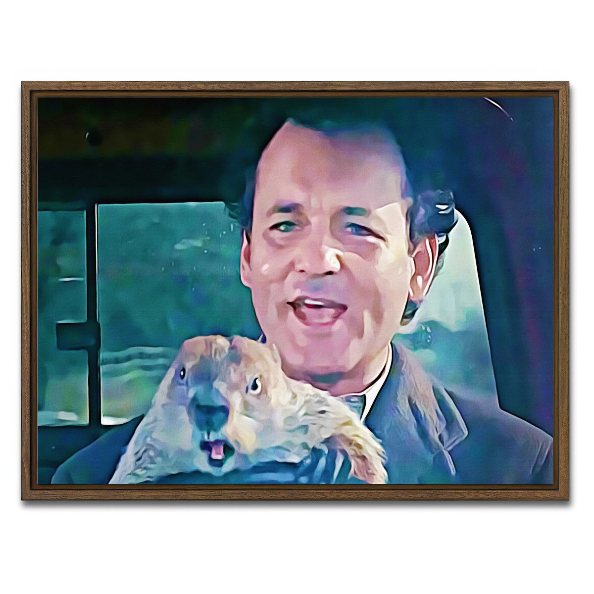 AUTO-MOCKUP WHITE | groundhog day | 1 Piece | Walnut Framed Canvas | group=4x3