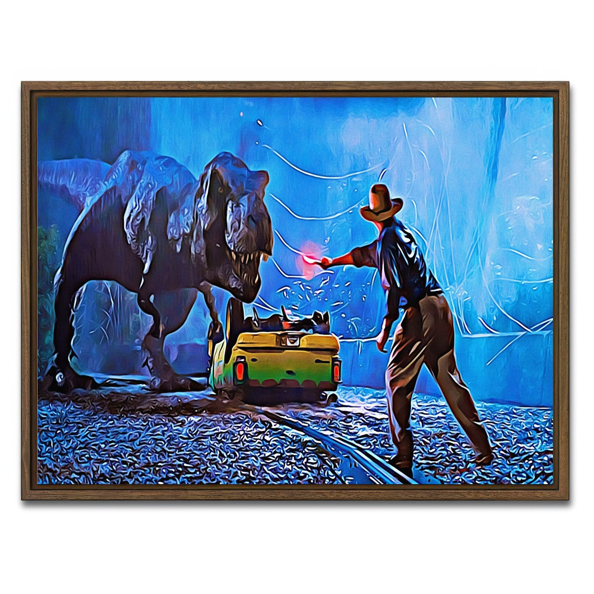 AUTO-MOCKUP WHITE | jurassic park | 1 Piece | Walnut Framed Canvas | group=4x3