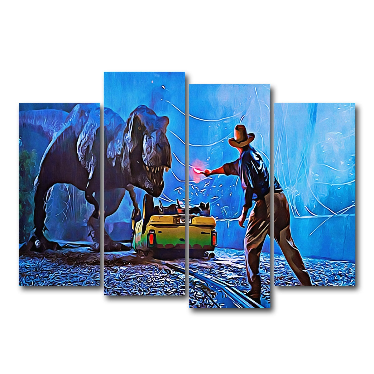 AUTO-MOCKUP WHITE | jurassic park | 4 Piece | Gallery Wrap Canvas | group=4_normal