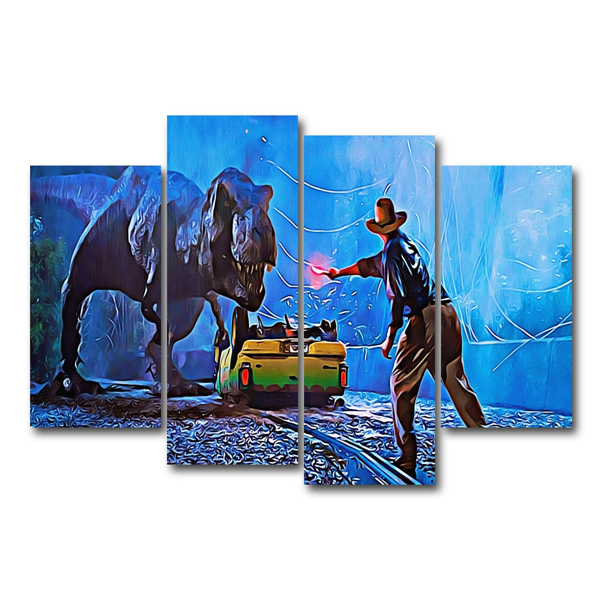 AUTO-MOCKUP WHITE | jurassic park | 4 Piece | Gallery Wrap Canvas | group=4_short