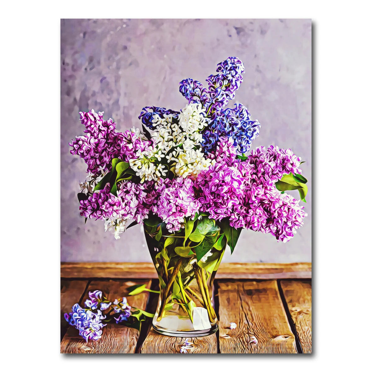 Lilacs in Glass Vase Wall Art