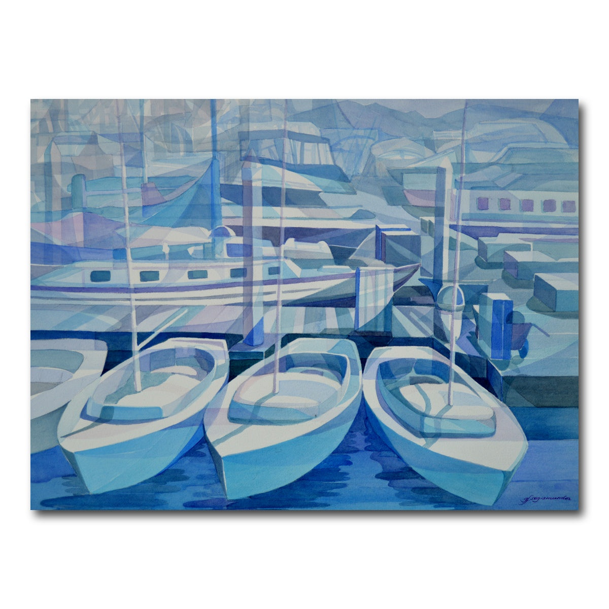 Marina In Blue Wall Art