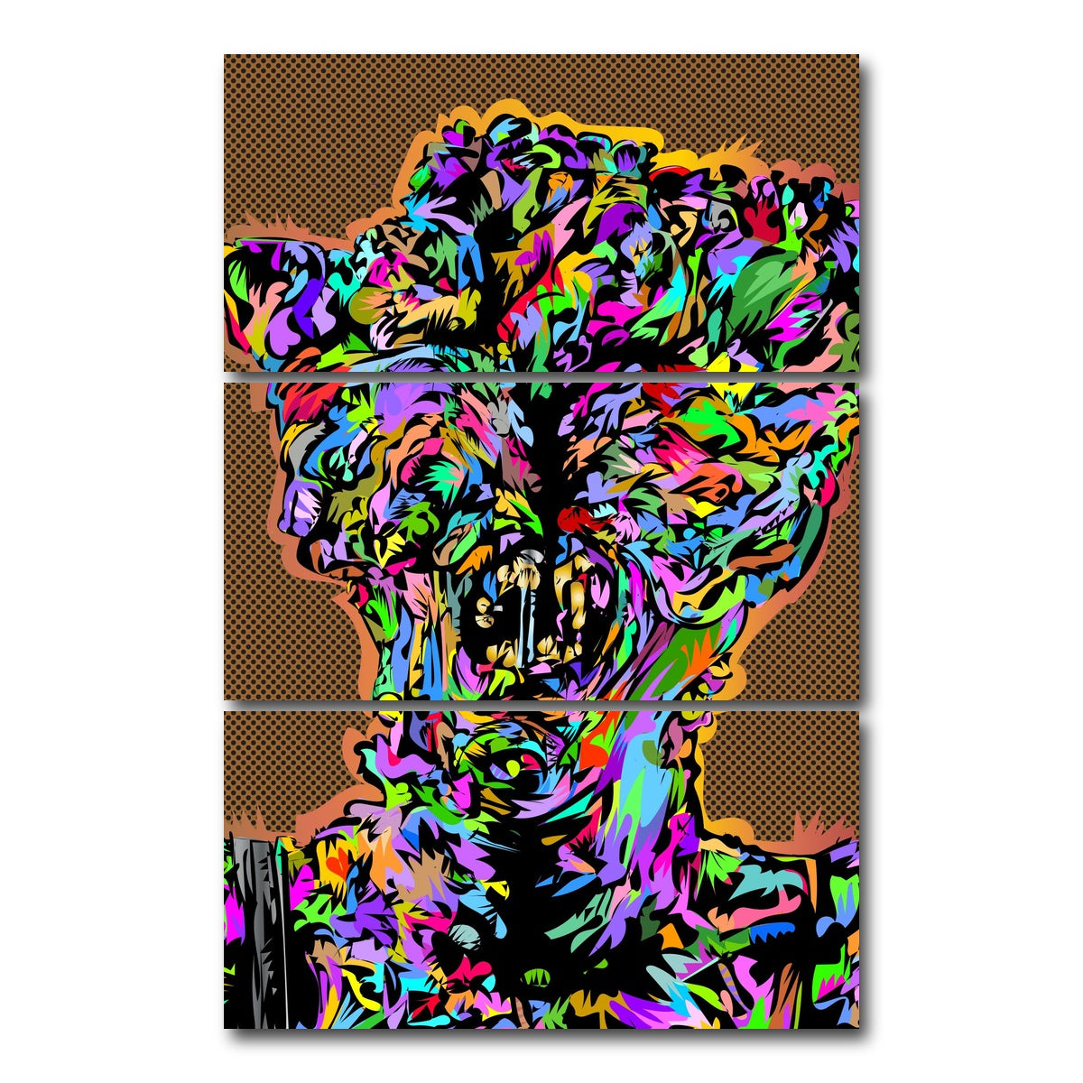 AUTO-MOCKUP WHITE | mushroom monster last of us | 3 Piece | Gallery Wrap Canvas | group=12x24_stacked