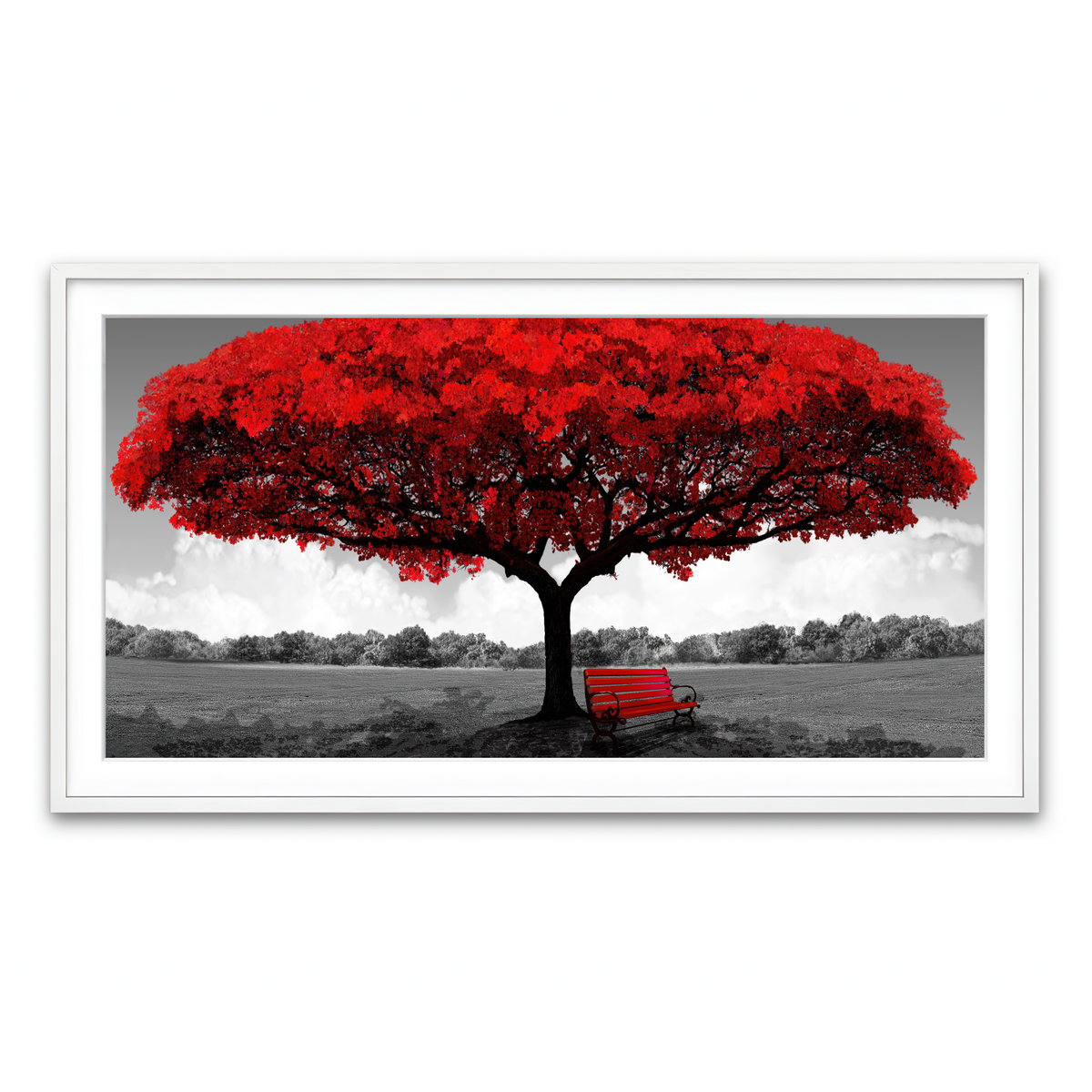 Framed Print 2x1 White
