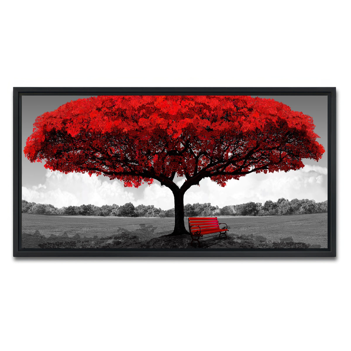 AUTO-MOCKUP WHITE | red tree | 1 Piece | Black Framed Canvas | group=2x1