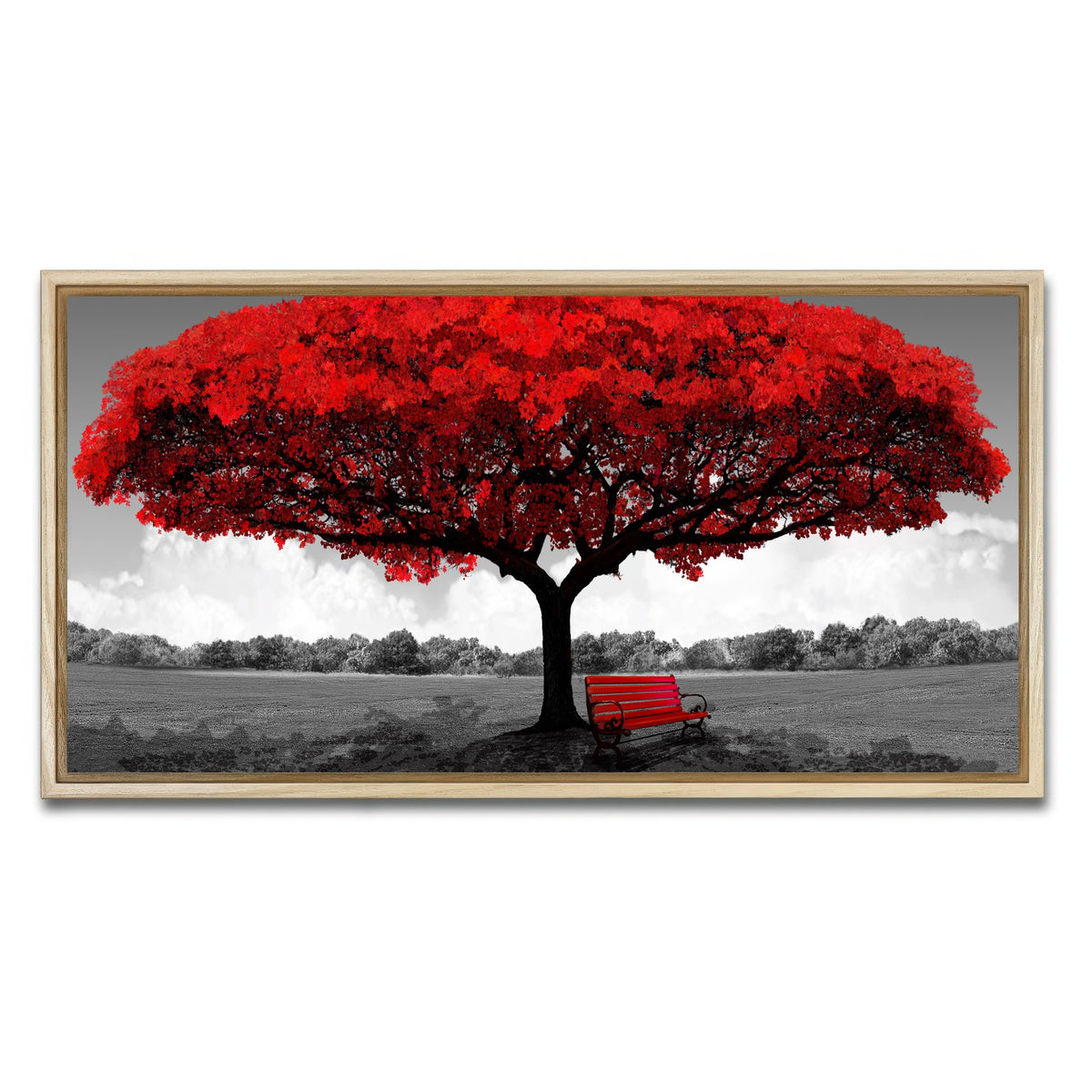 AUTO-MOCKUP WHITE | red tree | 1 Piece | Natural Framed Canvas | group=2x1