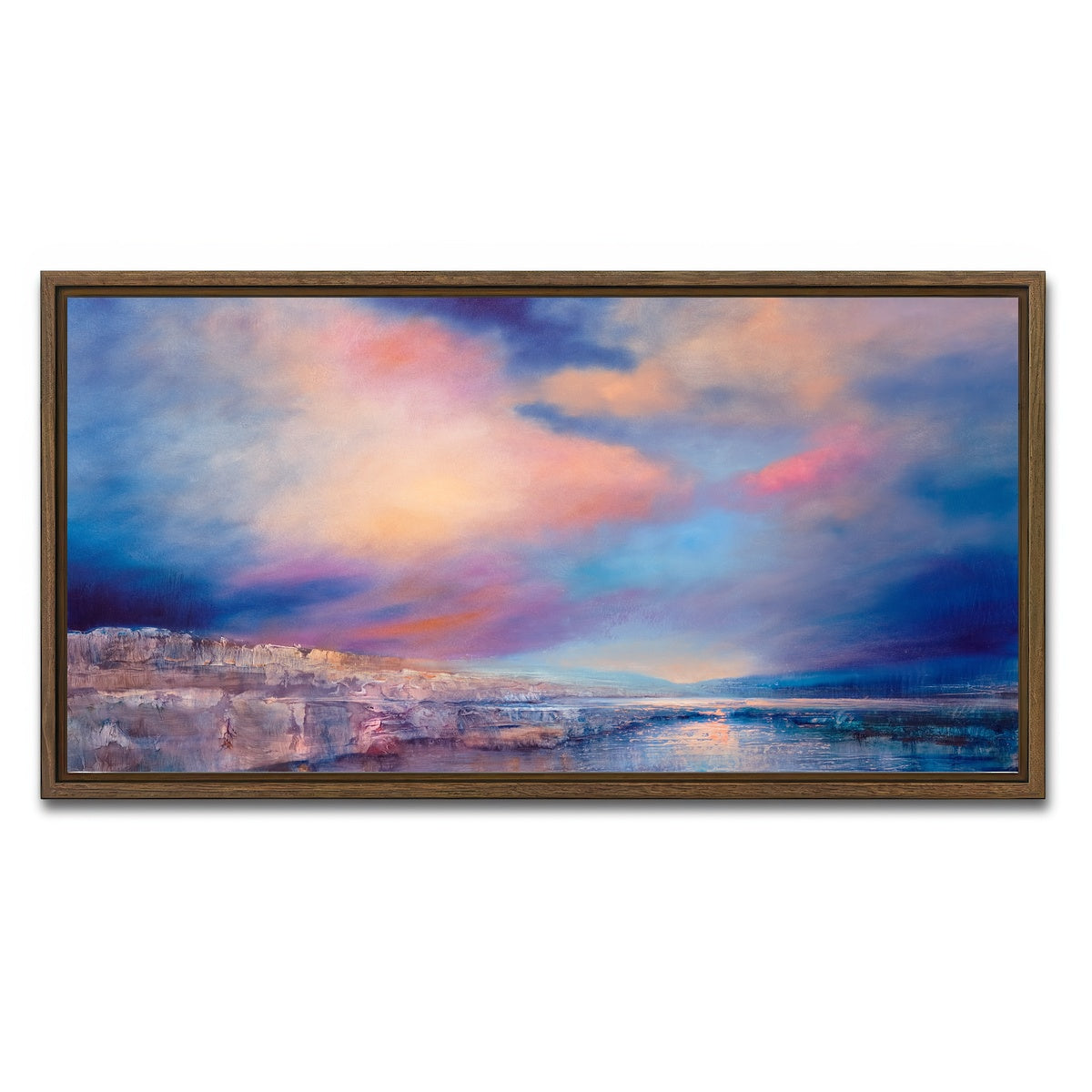 AUTO-MOCKUP WHITE | sanfte stille | 1 Piece | Walnut Framed Canvas | group=2x1