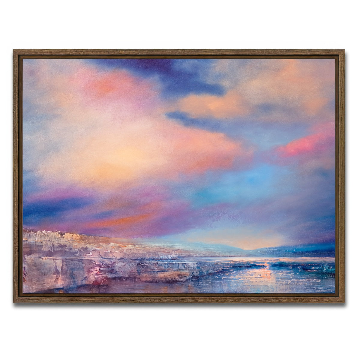 AUTO-MOCKUP WHITE | sanfte stille | 1 Piece | Walnut Framed Canvas | group=4x3