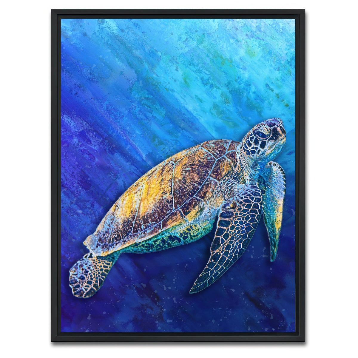 AUTO-MOCKUP WHITE | sea turtle | 1 Piece | Black Framed Canvas | group=3x4