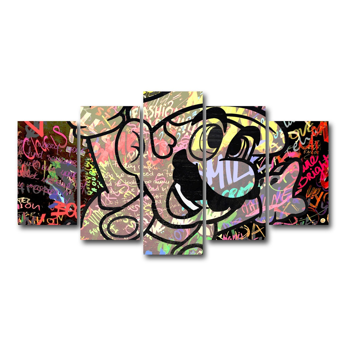 AUTO-MOCKUP WHITE | super mario | 5 Piece | Gallery Wrap Canvas | group=5_normal