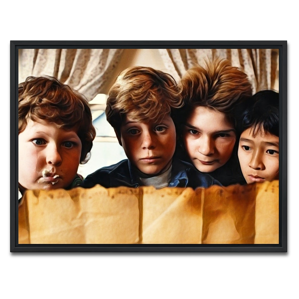AUTO-MOCKUP WHITE | the goonies | 1 Piece | Black Framed Canvas | group=4x3
