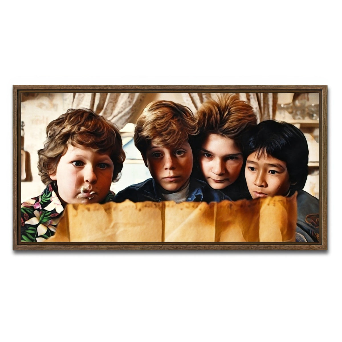 AUTO-MOCKUP WHITE | the goonies | 1 Piece | Walnut Framed Canvas | group=2x1