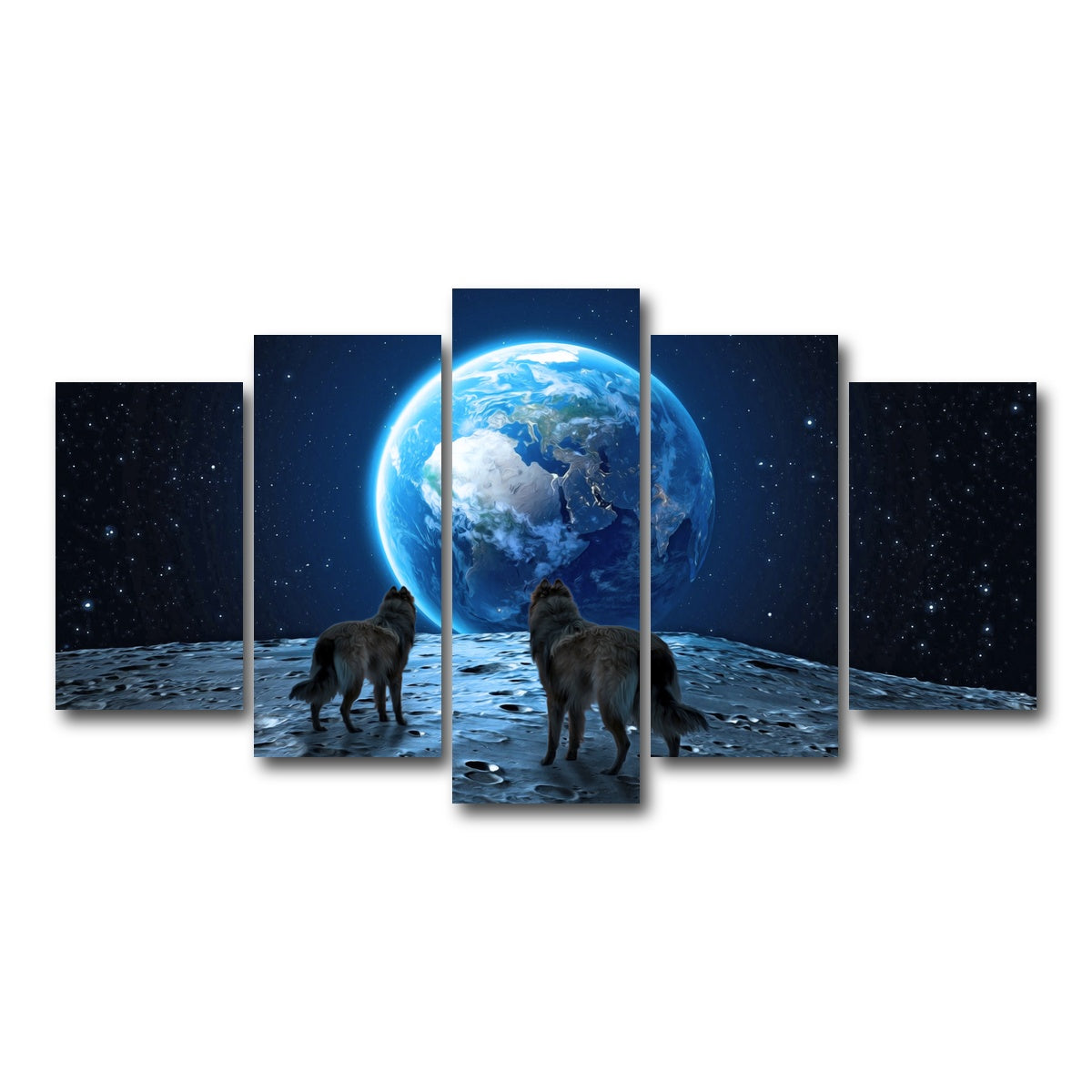 AUTO-MOCKUP WHITE | wolves on the moon | 5 Piece | Gallery Wrap Canvas | group=5_normal