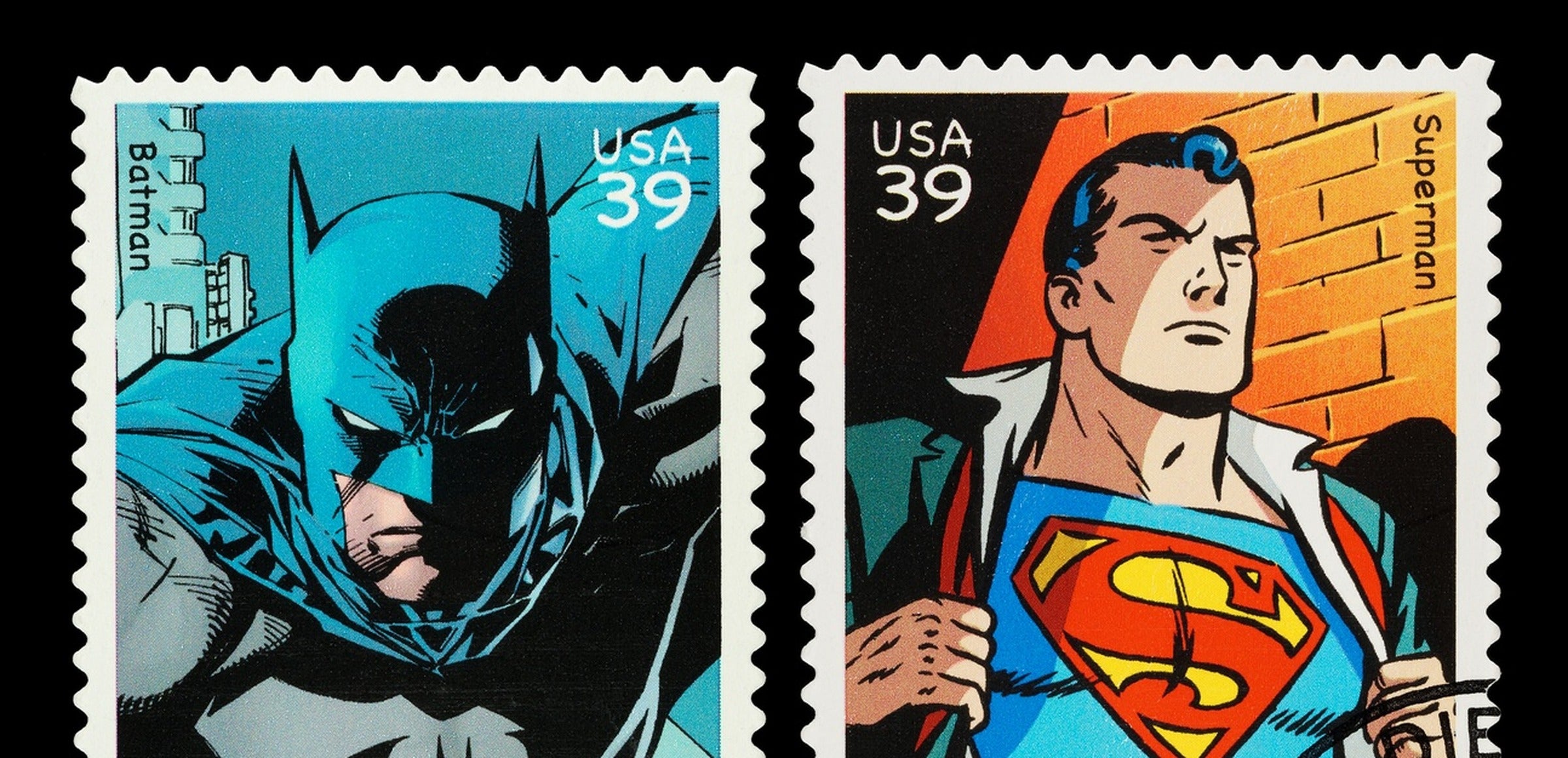Superman collection hero - Batman and Superman Postage Stamps