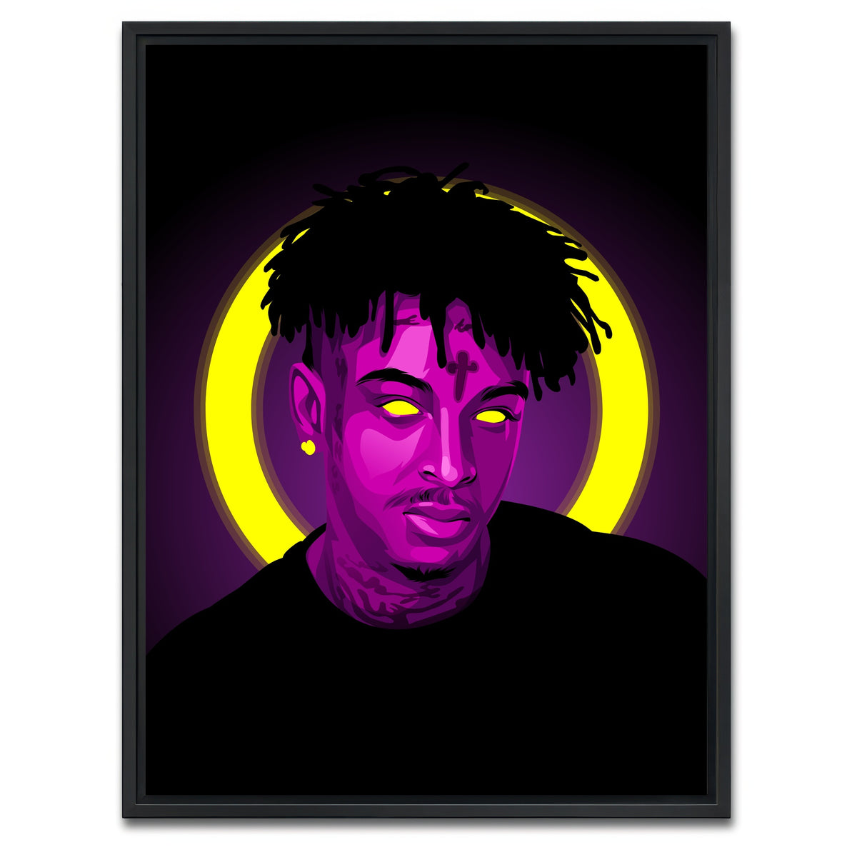 AUTO-MOCKUP WHITE | 21 savage | 1 Piece | Black Framed Canvas | group=3x4