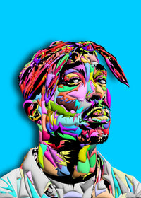 2pac Blue Wall Art