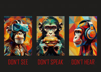 3 Wise Monkeys Wall Art