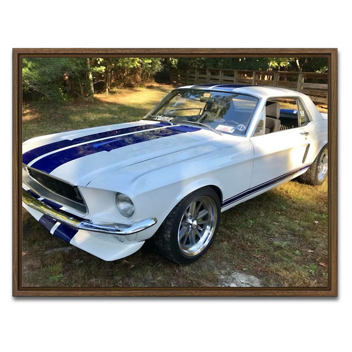 AUTO-MOCKUP WHITE | '68 Mustang | 1 Piece | Walnut Framed Canvas | group=4x3