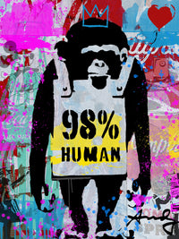 98% human Wall Art