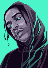 ASAP Rocky - Turquoise Wall Art