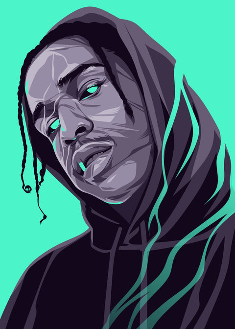 ASAP Rocky - Turquoise Wall Art