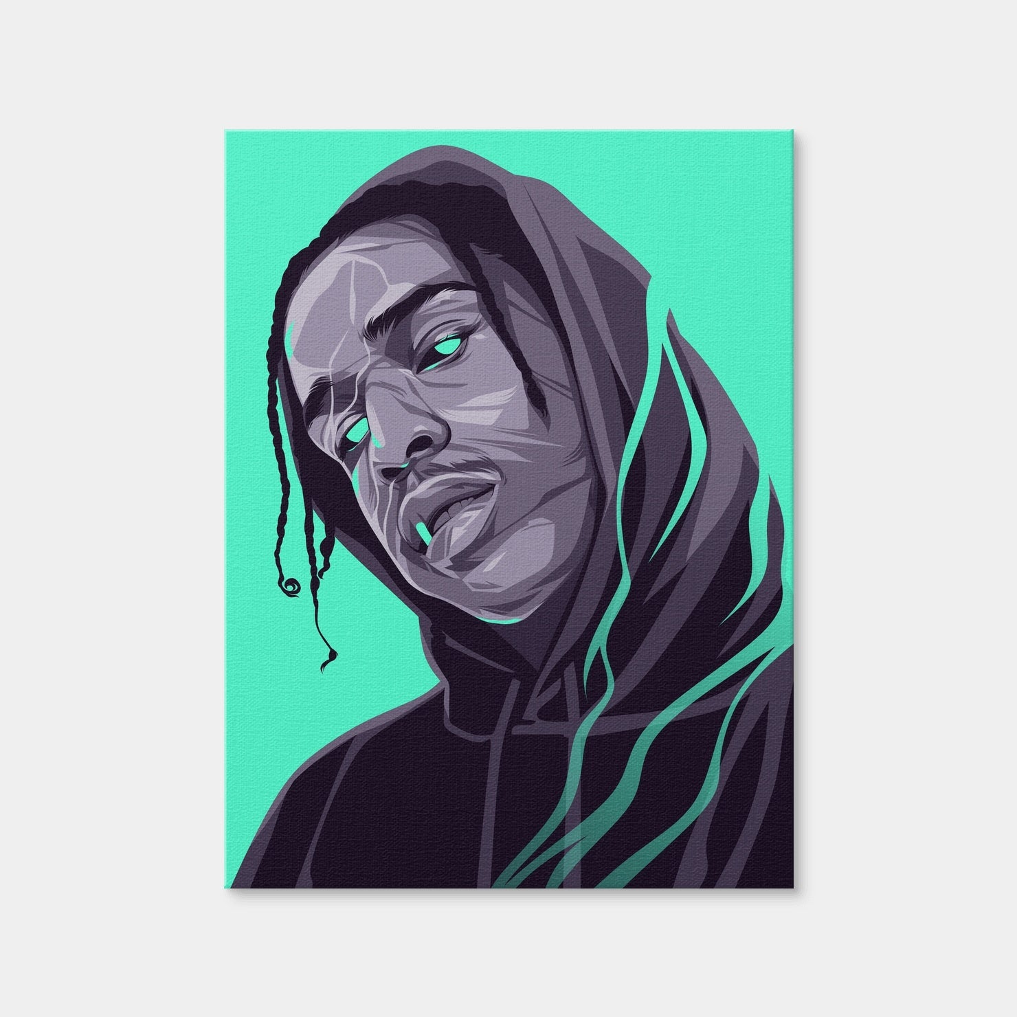 AUTO-MOCKUP WHITE | ASAP Rocky - Turquoise | 1 Piece | Gallery Wrap Canvas | group=3x4