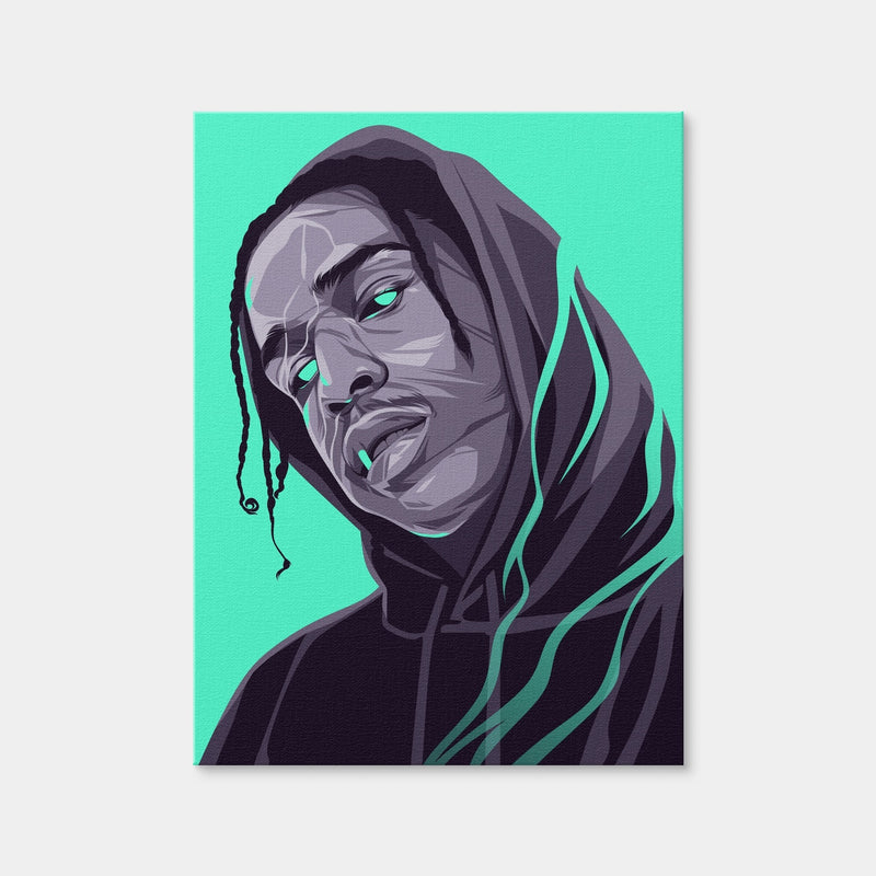 AUTO-MOCKUP WHITE | ASAP Rocky - Turquoise | 1 Piece | Gallery Wrap Canvas | group=3x4