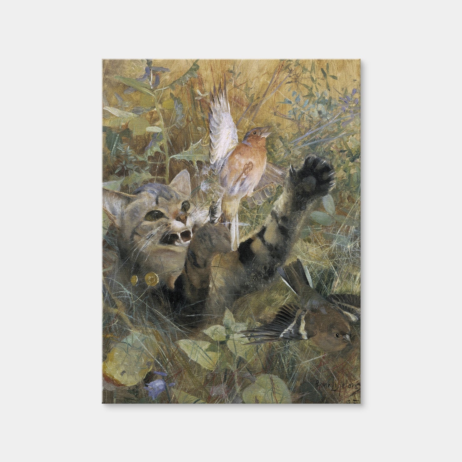 AUTO-MOCKUP WHITE | A Cat and a Chaffinch | 1 Piece | Gallery Wrap Canvas | group=3x4