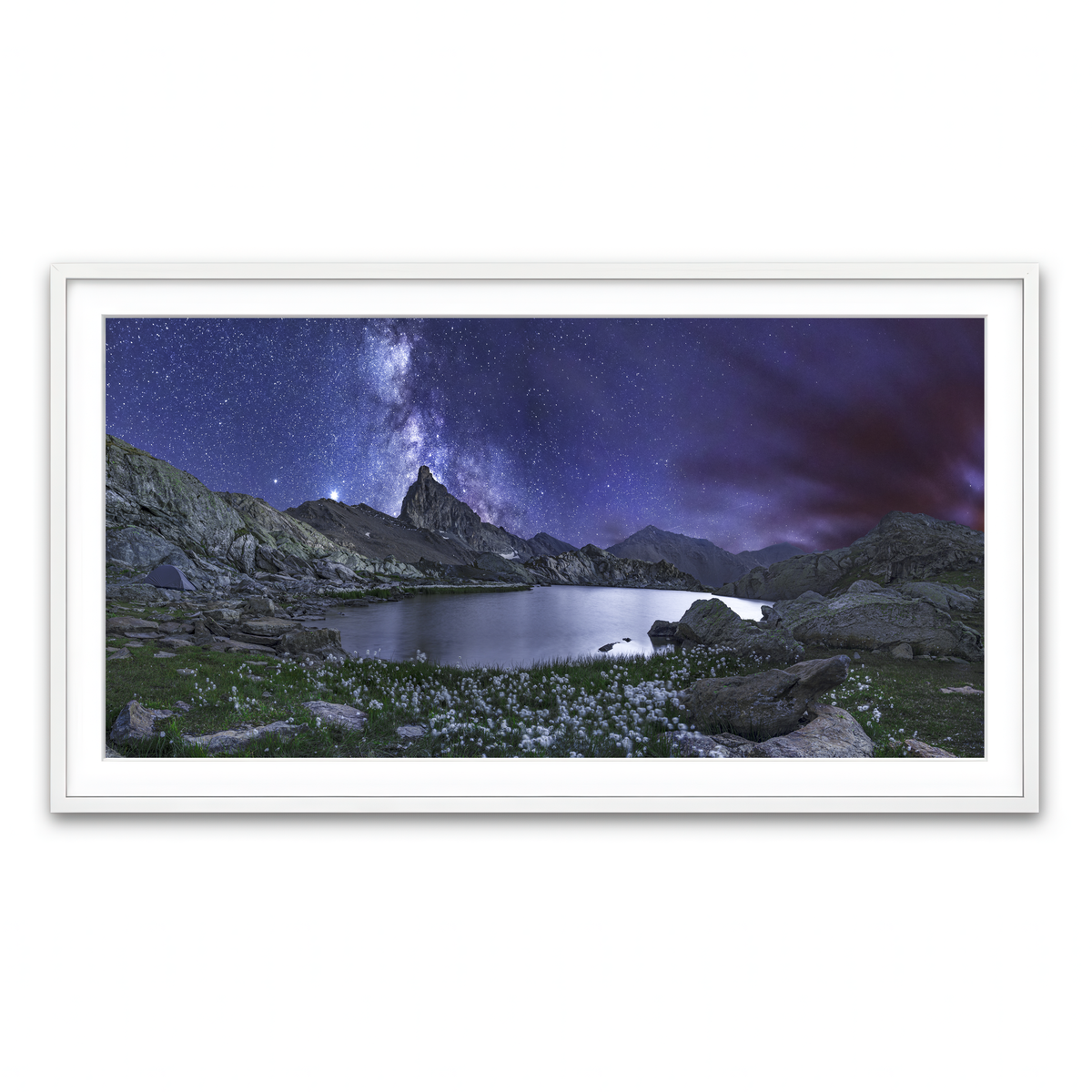 Framed Print 2x1 White