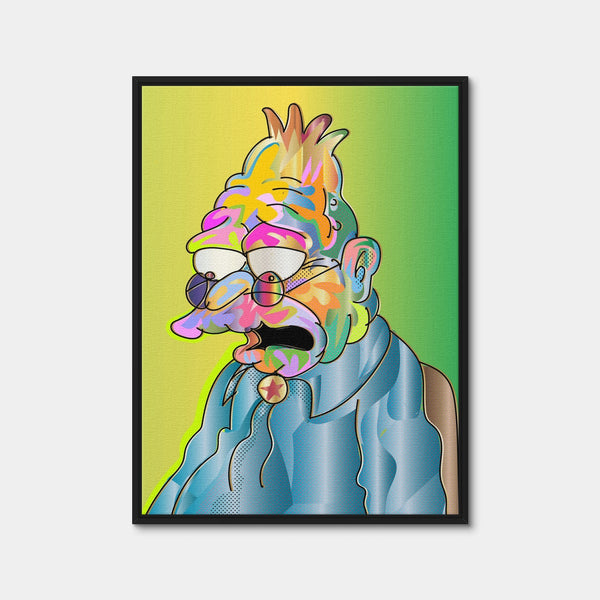 Abe Simpson Wall Art — Framed Canvas Format preview