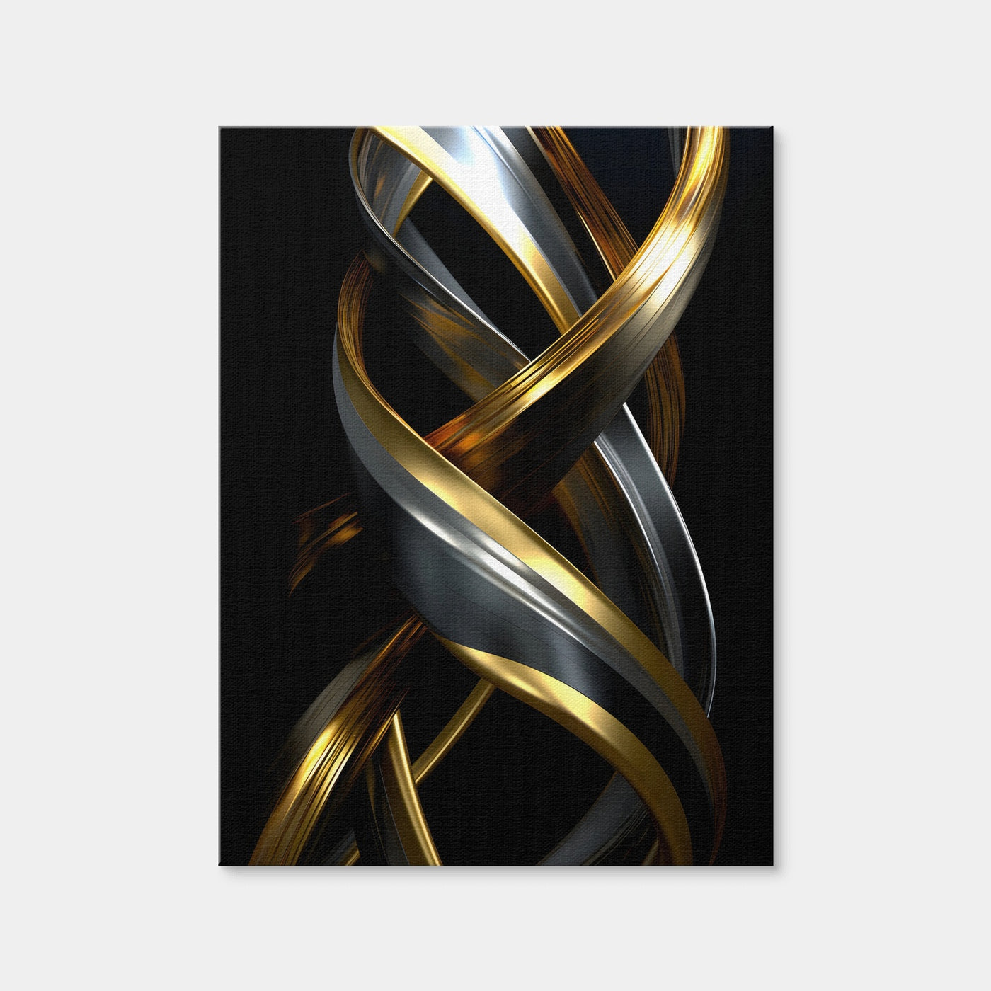 AUTO-MOCKUP WHITE | Abstract - Black Gold 3D Shape 1 | 1 Piece | Gallery Wrap Canvas | group=3x4