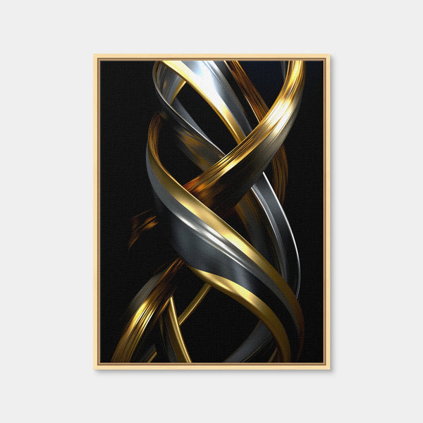 Abstract - Black Gold 3D Shape 1 Wall Art — Framed Canvas Format preview