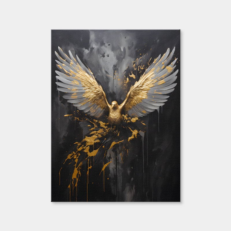AUTO-MOCKUP WHITE | Abstract - Black Gold Eagle 4 | 1 Piece | Gallery Wrap Canvas | group=3x4