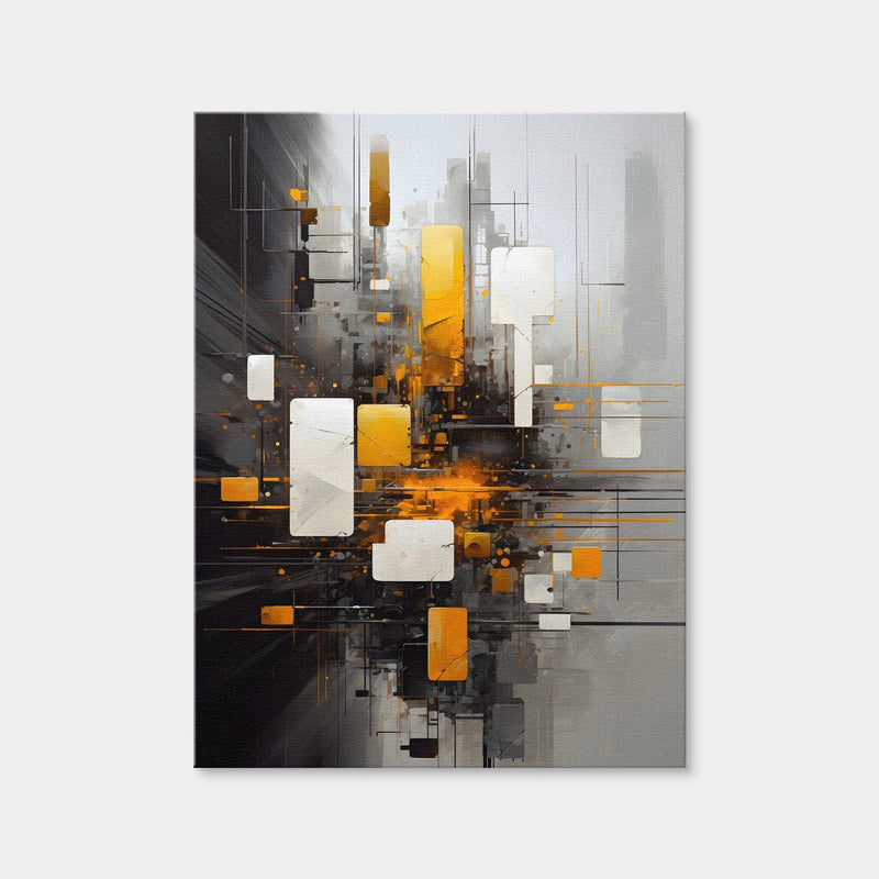 AUTO-MOCKUP WHITE | Abstract - Black Gold Shapes 14 | 1 Piece | Gallery Wrap Canvas | group=3x4