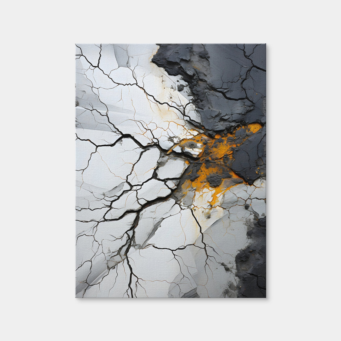 AUTO-MOCKUP WHITE | Abstract - Black Gold Shapes 15 | 1 Piece | Gallery Wrap Canvas | group=3x4