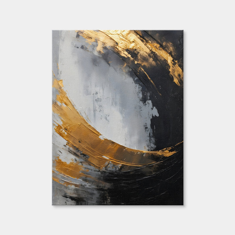 AUTO-MOCKUP WHITE | Abstract - Black Gold Shapes 3 | 1 Piece | Gallery Wrap Canvas | group=3x4