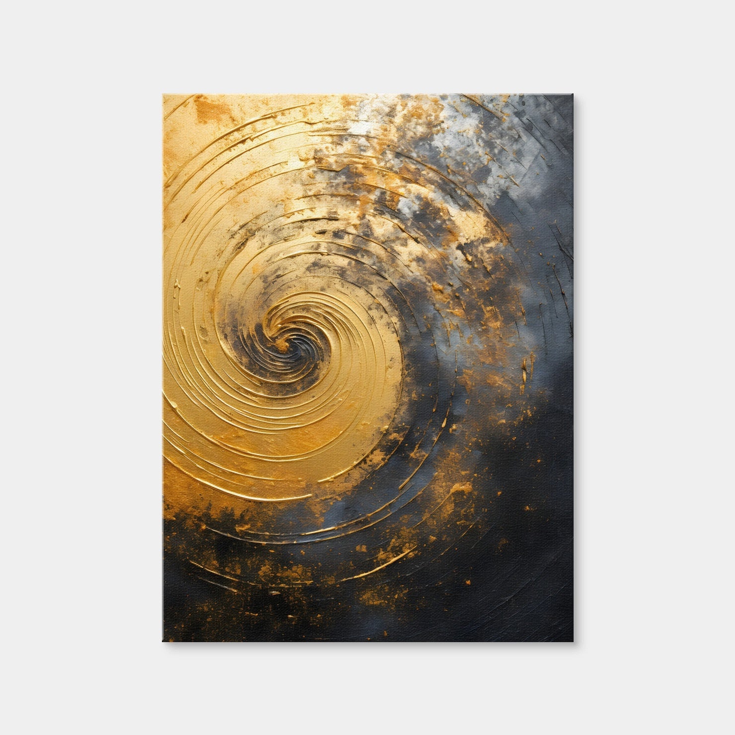 AUTO-MOCKUP WHITE | Abstract - Black Gold Shapes 8 | 1 Piece | Gallery Wrap Canvas | group=3x4