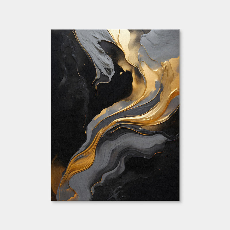 AUTO-MOCKUP WHITE | Abstract - Black Gold Waves 10 | 1 Piece | Gallery Wrap Canvas | group=3x4
