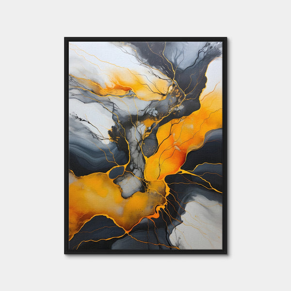 Abstract - Black Gold Waves 4 Wall Art — Framed Canvas Format preview
