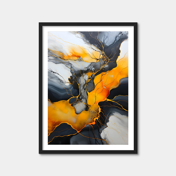 Abstract - Black Gold Waves 4 Wall Art — Framed Print Format preview