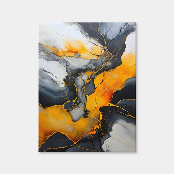 Abstract - Black Gold Waves 4 Wall Art — Canvas Wrap Format preview