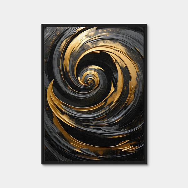Abstract - Black Gold Waves 7 Wall Art — Framed Canvas Format preview
