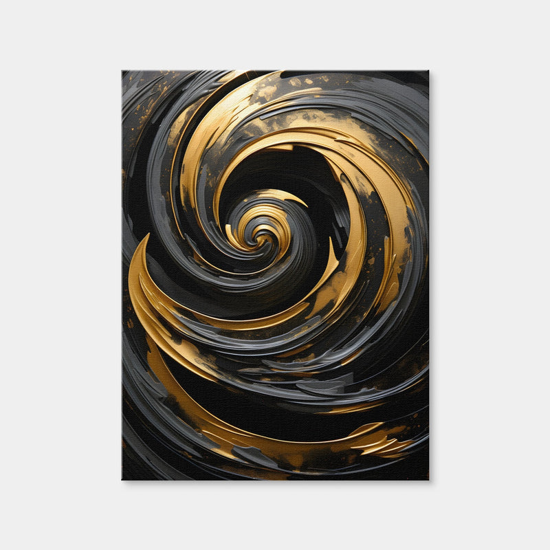 AUTO-MOCKUP WHITE | Abstract - Black Gold Waves 7 | 1 Piece | Gallery Wrap Canvas | group=3x4