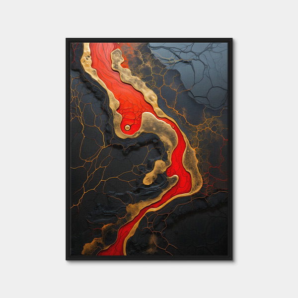 Abstract - Black Red Waves 5 Wall Art — Framed Canvas Format preview