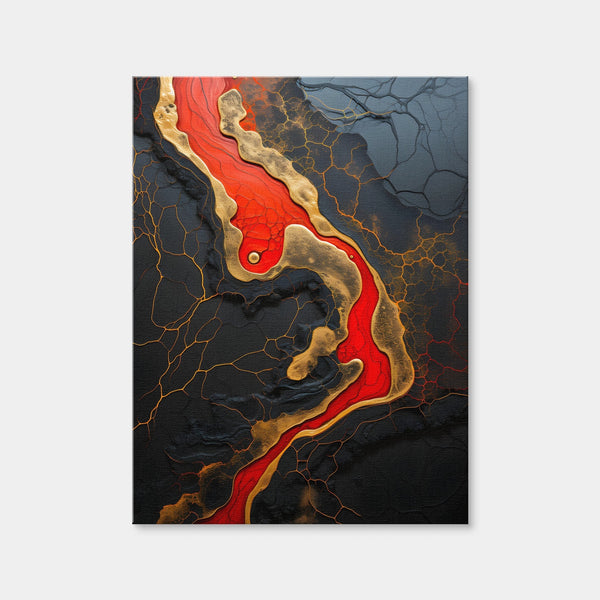 Abstract - Black Red Waves 5 Wall Art — Canvas Wrap Format preview